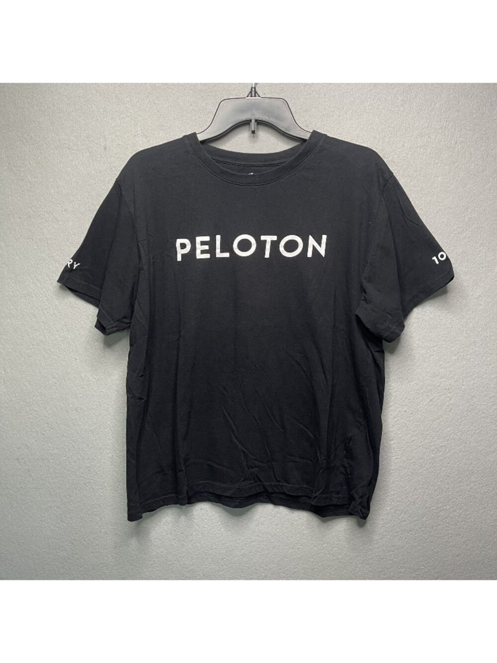 Peloton Century Club Black T-Shirt Unisex 100-Ride Milestone Womens L Cotton